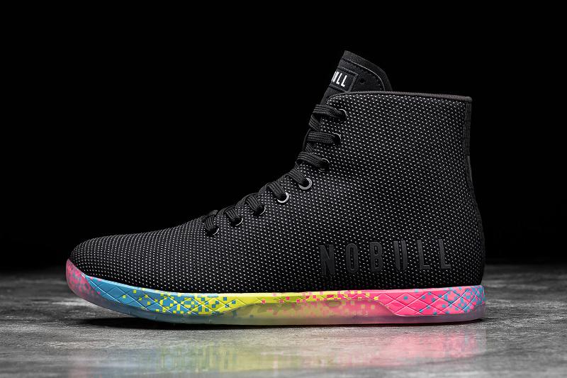 Black Nobull High-Top Neon Glitch Men\'s Trainers | CA P1470J